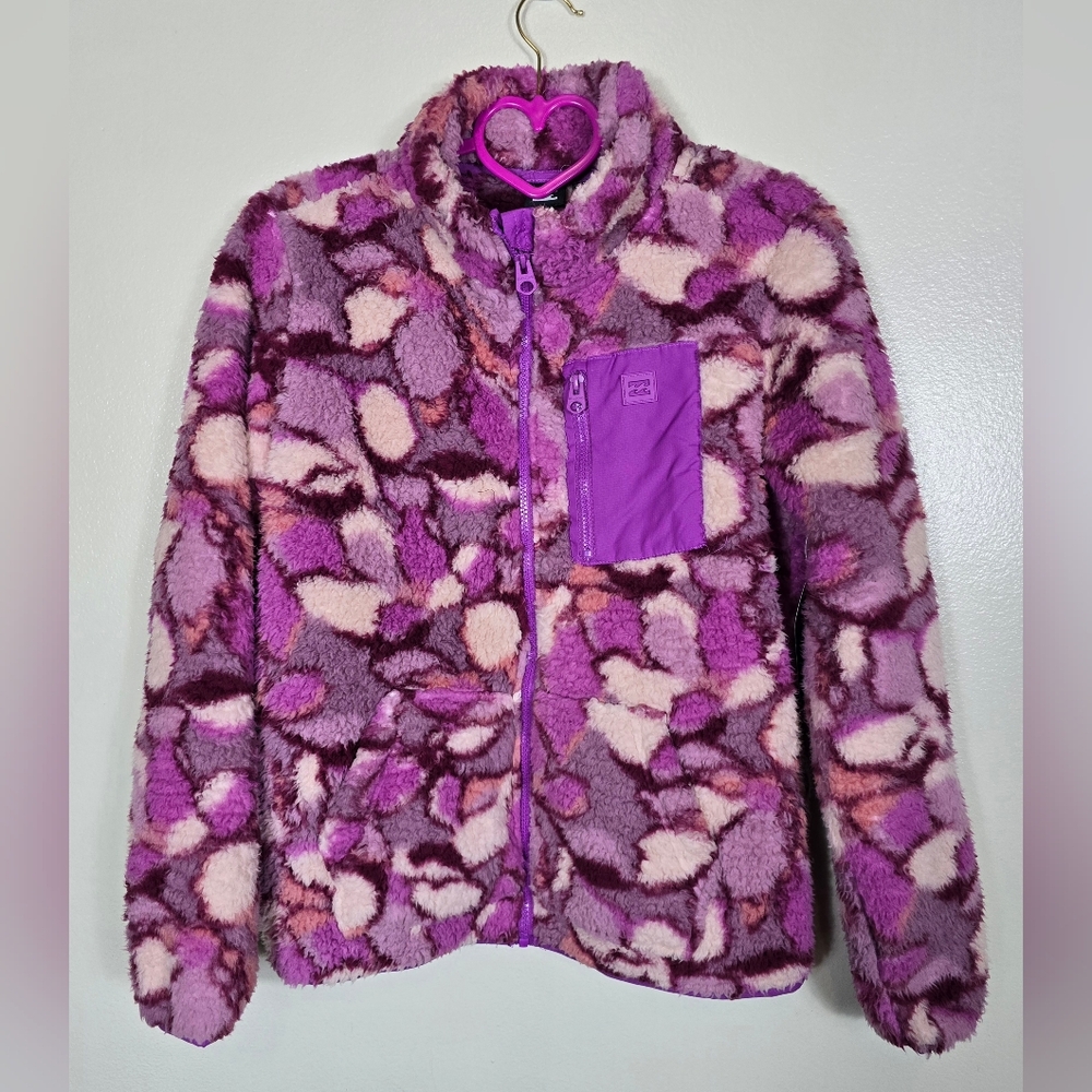Billabong Purple Patterned Fleece Jacket
